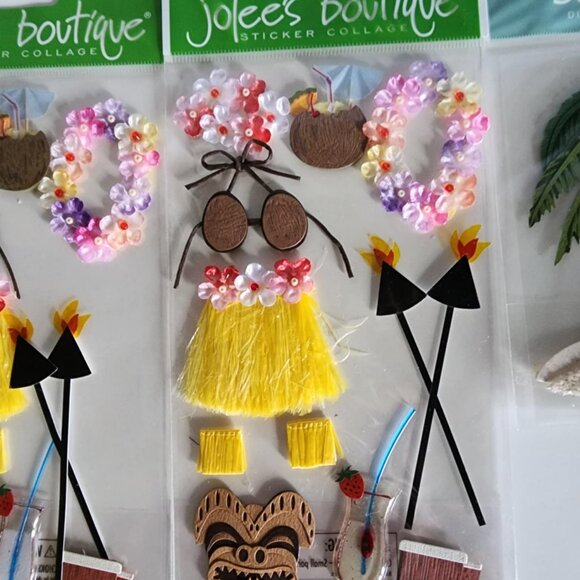 NWT - 9 pack of Scrapbook Embellishment Stickers - Hawaii/Beach Theme #1 - Picture 5 of 5